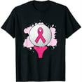 thumbnail image 1 of Womens Breast Cancer Awareness Golf Ball Pink Ribbon T-Shirt Black Medium, 1 of 5