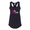 thumbnail image 1 of Womens Breast Cancer Awareness Heal Cancer Pink Ribbon Athletic Racerback Tank Top-Black-small, 1 of 4