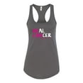 thumbnail image 1 of Womens Breast Cancer Awareness Heal Cancer Pink Ribbon Athletic Racerback Tank Top-Dark Grey-large, 1 of 4