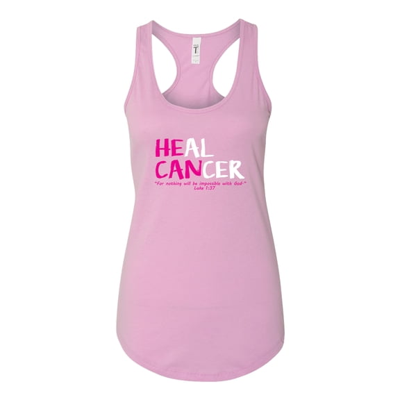 Womens Breast Cancer Awareness Heal Cancer Pink Ribbon Athletic Racerback Tank Top-Lilac-medium