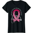 thumbnail image 1 of Womens Breast Cancer Awareness Nurse Pink Ribbon T-Shirt Black Small, 1 of 4