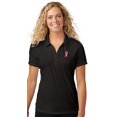 thumbnail image 1 of Womens Breast Cancer Awareness Patch Polo Shirt, 3XL Black, 1 of 5