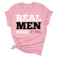 thumbnail image 1 of Womens Breast Cancer Awareness Real Men Wear Pink Short Sleeve T-shirt-Light Pink-4xl, 1 of 1