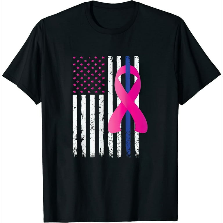 Thin Blue Line Breast Cancer Awareness T-Shirt Thin Blue Line Breast Cancer Awareness T-Shirt