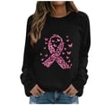thumbnail image 1 of Womens Breast Cancer Awareness Tops Pink Ribbon Sweatshirt Pullover Long Sleeve Crewneck Breast Cancer Survivor Shirts, 1 of 3