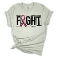 thumbnail image 1 of Womens Breast Cancer Awarenss Fight Pink Ribbon Distressed Awareness T-shirt-Athletic Grey-large, 1 of 1