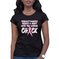 thumbnail image 1 of Womens Breast Cancer Picked A Fight With The Wrong Chick T-Shirt, 1 of 1