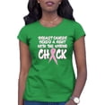 thumbnail image 1 of Womens Breast Cancer Picked A Fight With The Wrong Chick T-Shirt, 1 of 1