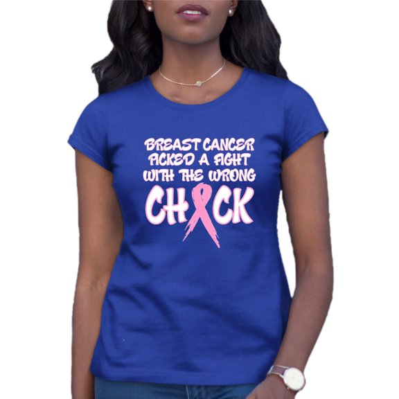 Womens Breast Cancer Picked A Fight With The Wrong Chick T-Shirt