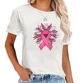 thumbnail image 1 of Womens Breast Cancer Pink Ribbon Sunflower Breast Cancer Awareness Raglan Baseball T Shirt Black 2X-Large, 1 of 5