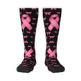 thumbnail image 1 of Womens Breast Cancer Ribbon Dragonfly Knee High Socks Comfy Thermal Boot Long Socks, 1 of 7