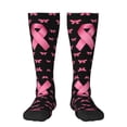 thumbnail image 1 of Womens Breast Cancer Ribbon Dragonfly Knee High Socks Comfy Thermal Boot Long Socks, 1 of 7