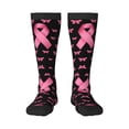 thumbnail image 1 of Womens Breast Cancer Ribbon Dragonfly Knee High Socks Comfy Thermal Boot Long Socks, 1 of 7