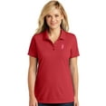 thumbnail image 1 of Womens Breast Cancer Ribbon Patch Moisture-Wicking Polo Shirt, 3XL Rich Red, 1 of 5