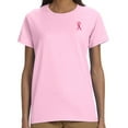 thumbnail image 1 of Womens Breast Cancer Sequin Ribbon Cotton Tee - Light Pink, 2XL, 1 of 4