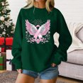 thumbnail image 1 of Womens Breast Cancer Shirt Long Sleeve Pink Ribbon Angel Wings Print Sweatshirt Breast Cancer Awareness Support Survivor Pullover Crew Neck Tops, 1 of 5