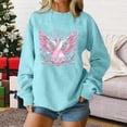 thumbnail image 1 of Womens Breast Cancer Shirt Long Sleeve Pink Ribbon Angel Wings Print Sweatshirt Breast Cancer Awareness Support Survivor Pullover Crew Neck Tops, 1 of 5