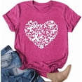thumbnail image 1 of Womens Breast Cancer Shirts Pink Ribbon Cure Breast Cancer Awareness Tshirts Short Sleeve Tops, 1 of 1