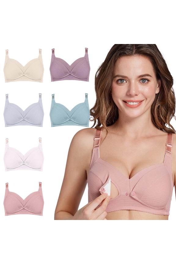 Womens Breastfeeding Bras Nursing Pregnancy Sleep Front Clip Down Wireless Comfortable Maternity Bra with Support
