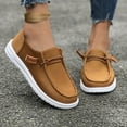 thumbnail image 1 of Womens Breathable Boat Shoes for Women, Womens Slip On Shoes Loafers Casual Deck Shoes, Womens Lightweight Canvas Lace Up Loafers, 1 of 7