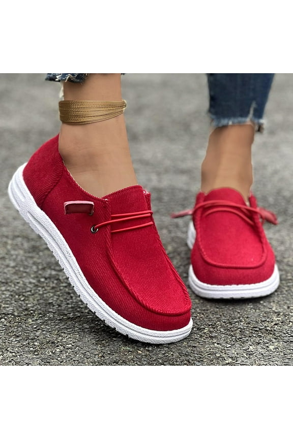 Womens Breathable Boat Shoes for Women, Womens Slip On Shoes Loafers Casual Deck Shoes, Womens Lightweight Canvas Lace Up Loafers