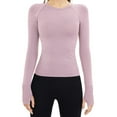 thumbnail image 1 of Womens Breathable Compression Shirt Tight Long Sleeve Workout Baselayer Yoga Athletic Top Sports Gym Fitness Clothing, 1 of 6