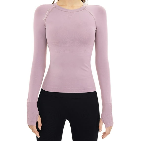 Womens Breathable Compression Shirt Tight Long Sleeve Workout Baselayer Yoga Athletic Top Sports Gym Fitness Clothing