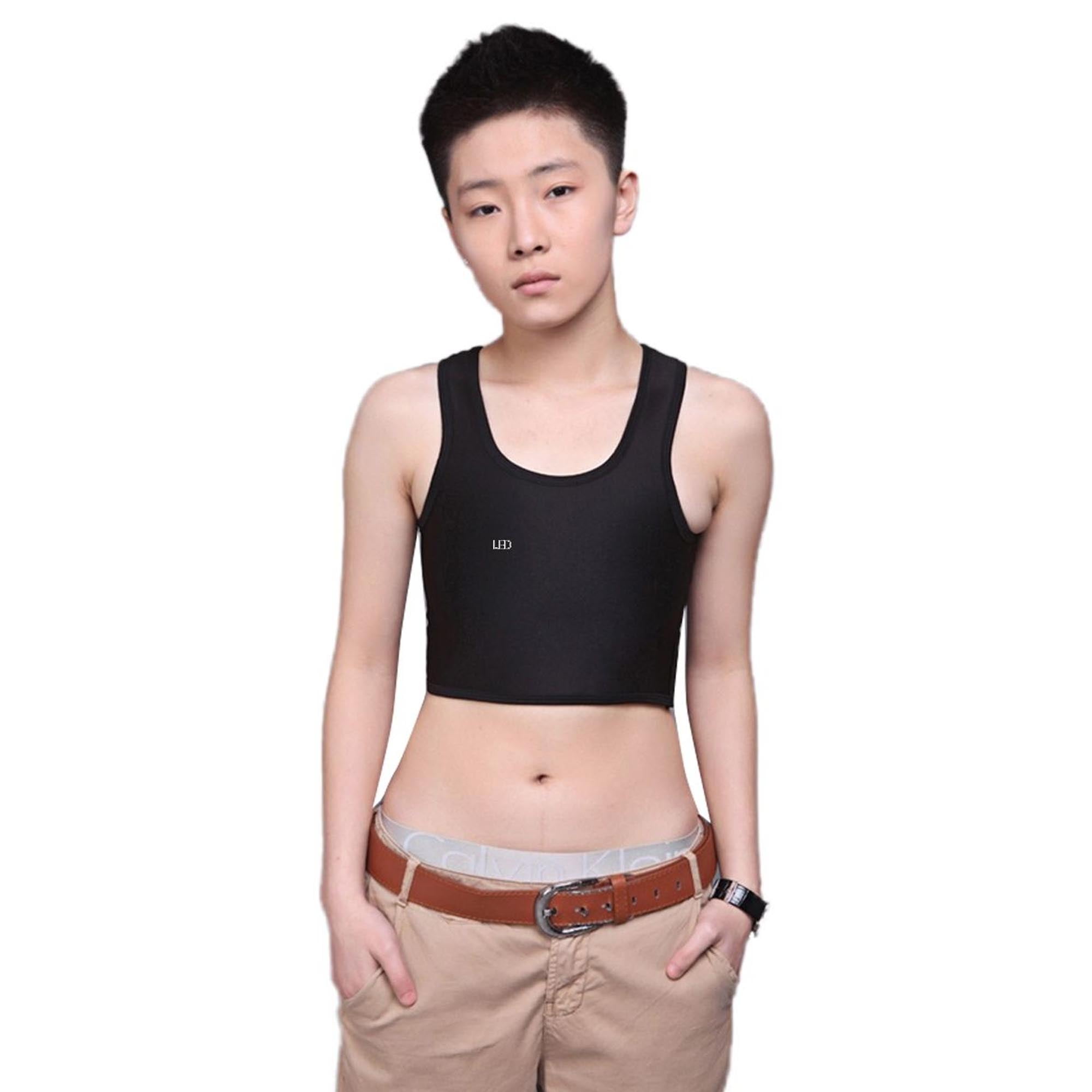 Womens Breathable Crop Vest Chest Binder Tank Tops Vest Breast FTM Tomboy  Lesbian Undershirt Plus Size 