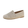 thumbnail image 1 of Womens Breathable Faux Suede Perforated Espadrille Flats Slip On Jute Sole Comfort Shoes Beige,Size 7.5, 1 of 9