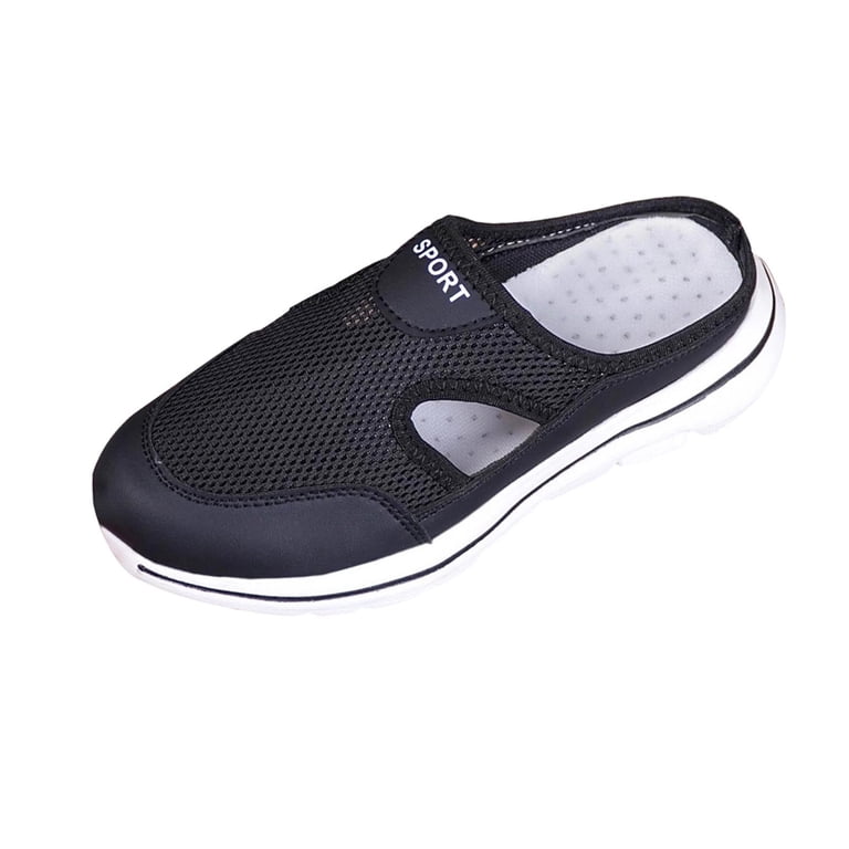 Foam Slip-On Clog in Dark Gray Womens Breathable Mesh Mule Clogs - Lightweight Slip-On  main image 3