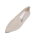 thumbnail image 1 of Womens Breathable Mesh Pointed Toe Flats - Slip On Comfortable Ballet Flats for Work & Casual - Lightweight Summer Shoes, Beige,Size 8.5, 1 of 8