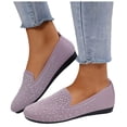 thumbnail image 1 of Womens Breathable Mesh Slip On Ballet Flat Shoes Rhinestone Wide Width Closed Toe Knit Casual Dress Non Slip Work Shoes, 1 of 7