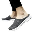 thumbnail image 1 of Womens Breathable Mesh Walking Mules Open Back Slip On Sneakers Knit Flat Lightweight Walking Shoes, 1 of 6