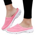 thumbnail image 1 of Womens Breathable Mesh Walking Mules Open Back Slip On Sneakers Knit Flat Lightweight Walking Shoes, 1 of 6