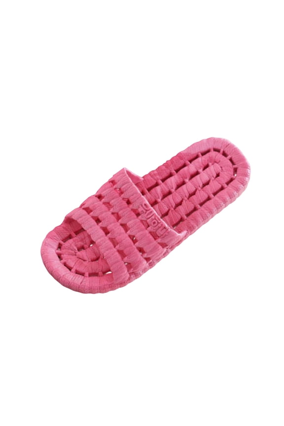 Womens Breathable Slides, Waterproof Knit House Slippers Quick-Dry PVC for Indoor Outdoor Comfort, Watermelon Red,Size 38