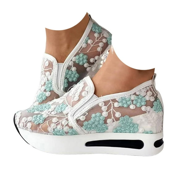 Womens Breathable Sneakers Low Top Casual Shoes Lightweight Lace Slip On Sneakers for Women