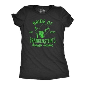 Womens Bride Of Frankensteins Beauty School T Shirt Funny Spooky Halloween Party Tee for Ladies Womens Graphic Tees