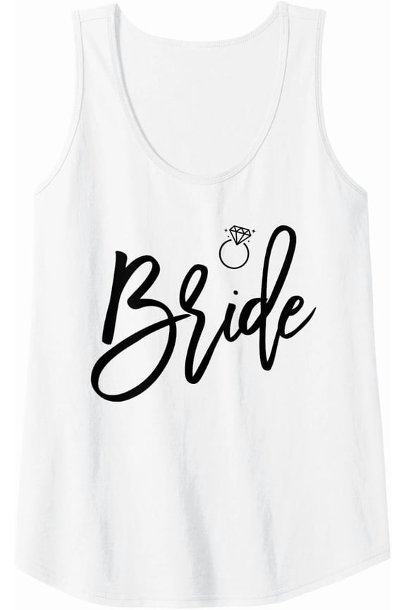 Womens Bride Script Ring Design Bachelorette Party Tank Top Size S-3XL