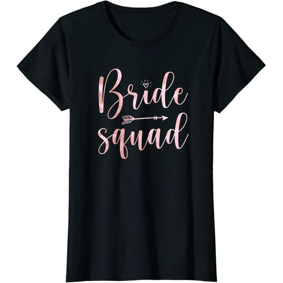 Womens Bride Squad Bridesmaid Proposal Bridal Shower Wedding Party T-Shirt