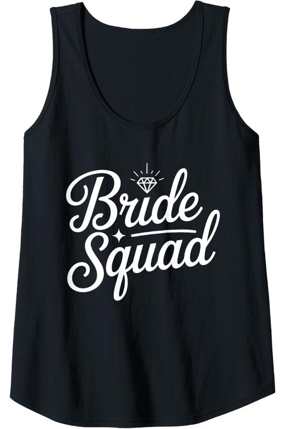 Womens Bride Squad Shirt Women Bridesmaid Bachelorette Bridal Party Tank Top Size S-3XL