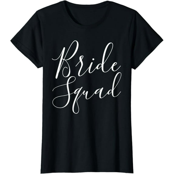 Womens Bride Squad Simple Script T-Shirt