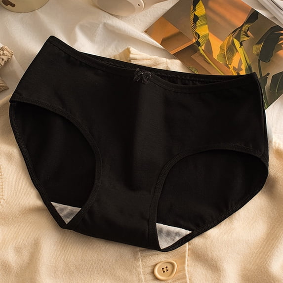 Asgosdo Womens Briefs Underwear Soft Underwear Super Stretchy Briefs Full Coverage Panties Breathable Underwear for Women Black