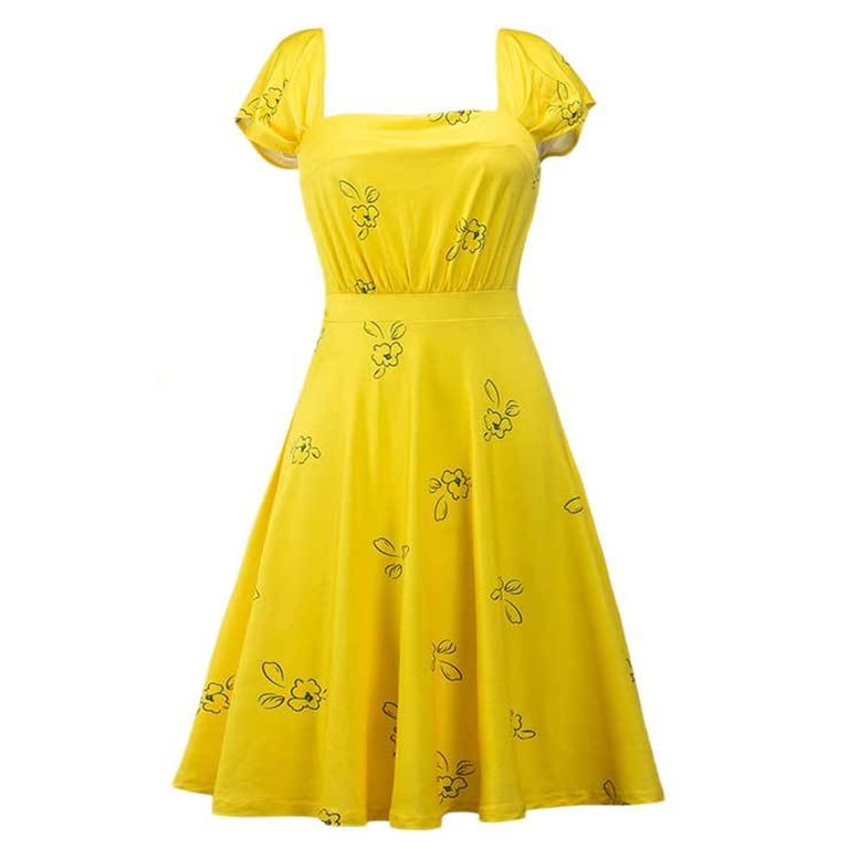 sachin and babi light blue dress Womens Bright Yellow Cap Sleeve Lovely Cocktail Floral Party Dress-Yellow