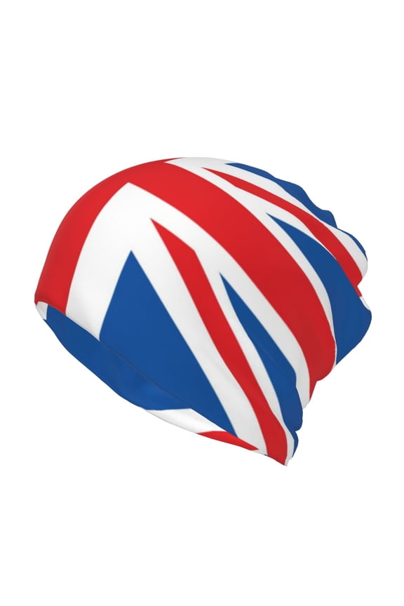 Womens British Flag Slouchy Beanie Cap Headwear Hat Turban