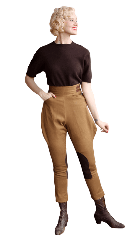 Womens Brown Polo Breeches – Baggy Jodhpurs Equestrian Sports Pants
