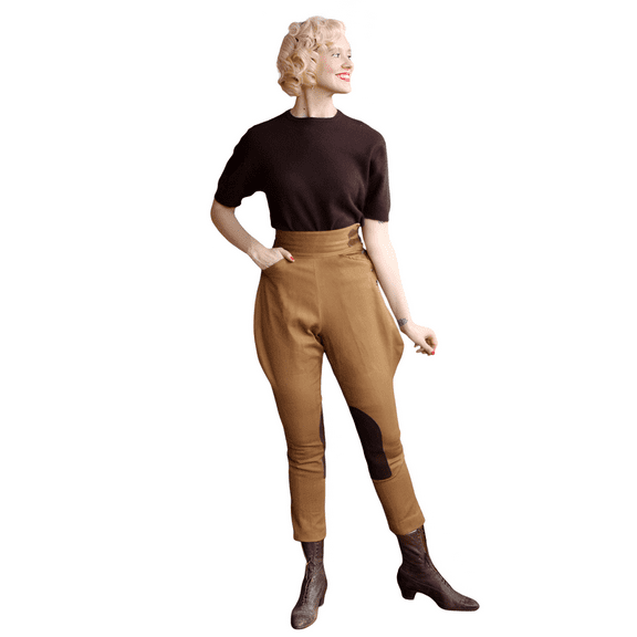 Womens Brown Polo Breeches – Baggy Jodhpurs Equestrian Sports Pants
