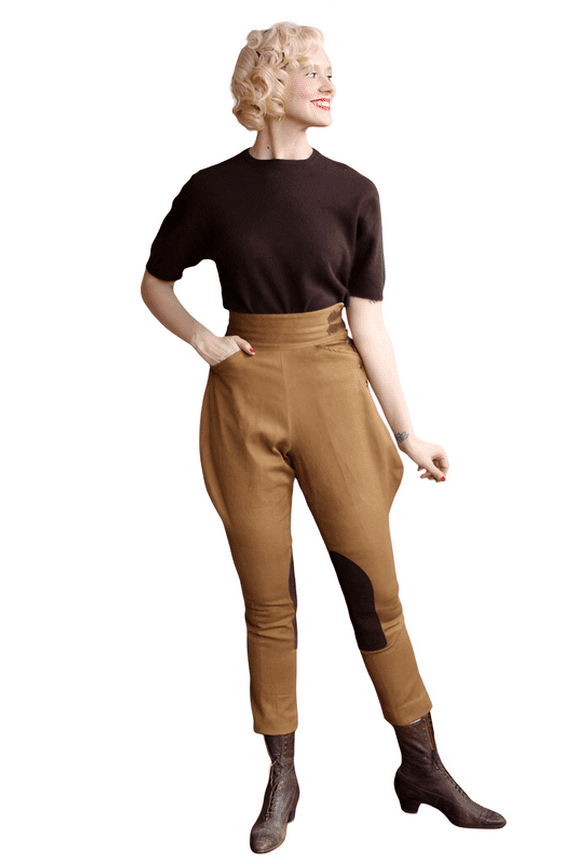 Womens Brown Polo Breeches – Baggy Jodhpurs Equestrian Sports Pants