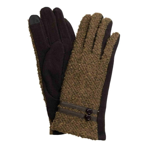 Womens Brown Tweed Stretch Fit Texting & Tech Touchscreen Gloves