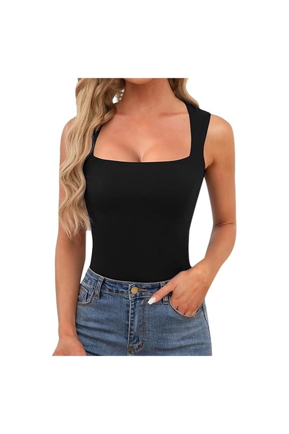 Womens Brushed Cami Tank Top Slim Fit Sleeveless Summer Soft Texture Vest Top Basic Layering Shell Tee Soft Wear L