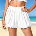 thumbnail image 1 of Womens Bubble Shorts Summer Casual High Rise Elastic Waisted Wide Leg Puffed Balloon Short for Women, 1 of 7
